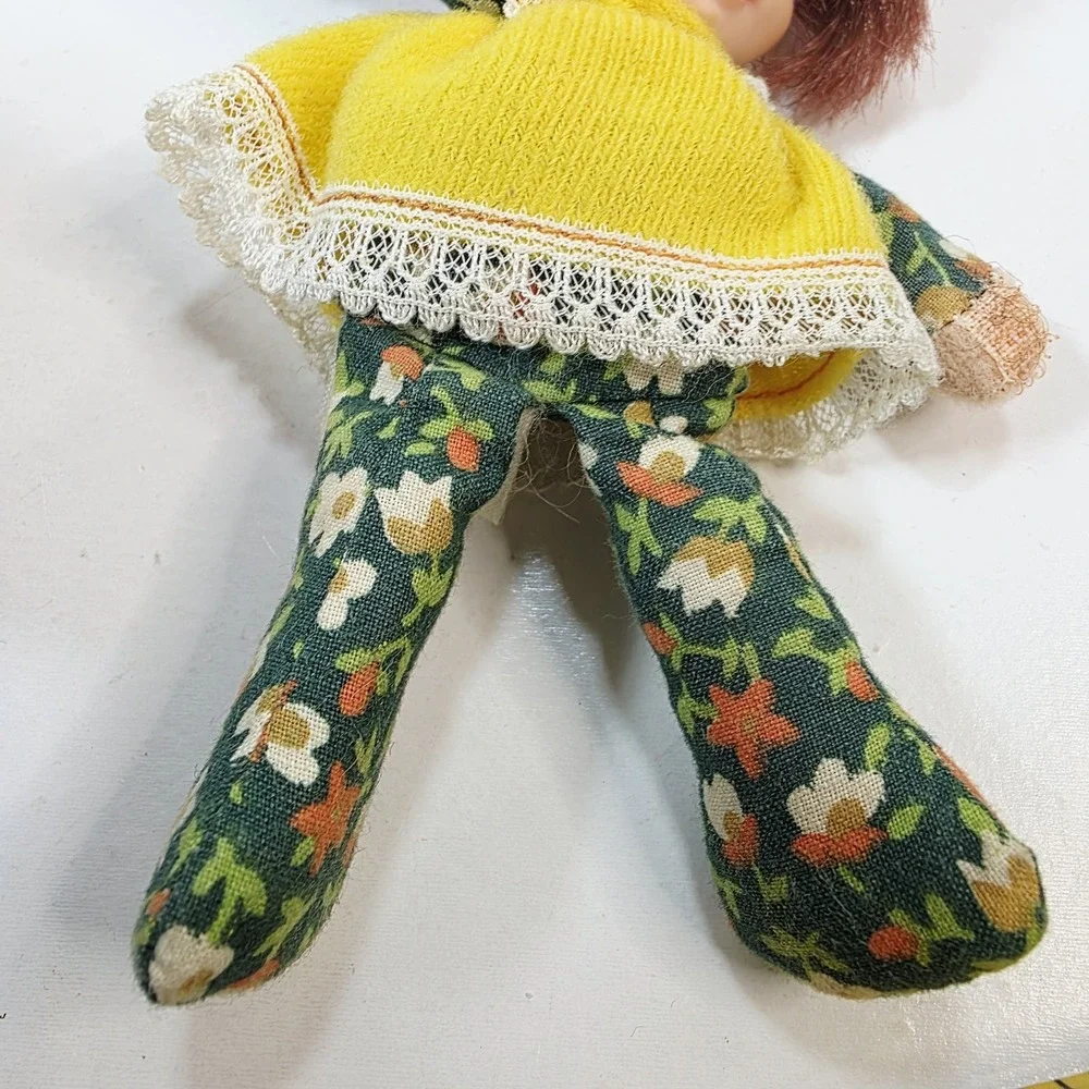 Vintage 1975 Mattel Honey Hill Bunch Sweetlee Baby Doll Girl Mini Plush Red Hair